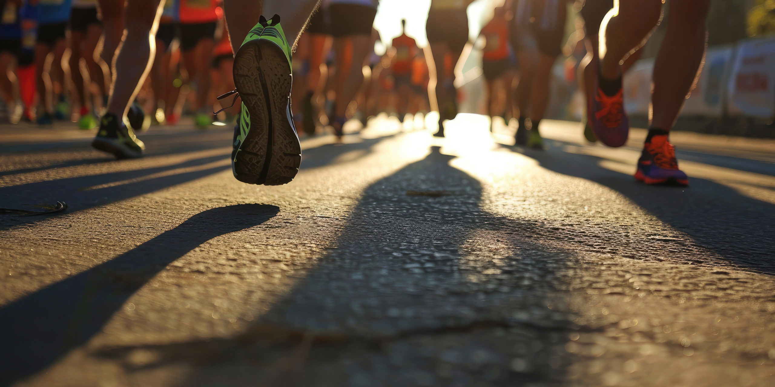 A group of people running in a marathon