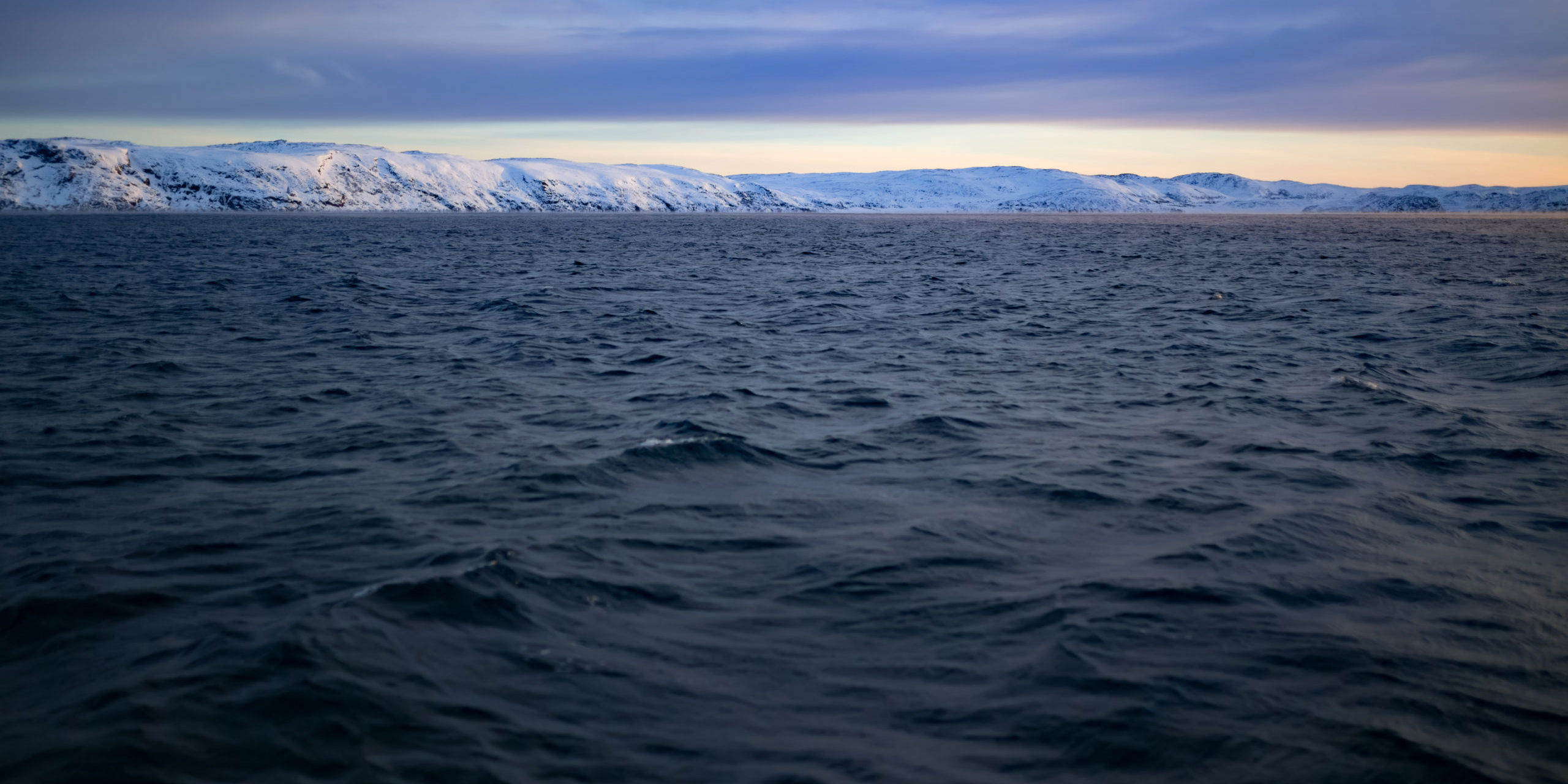 Barents Sea in Arctic Ocean. Kola Peninsula, Russia