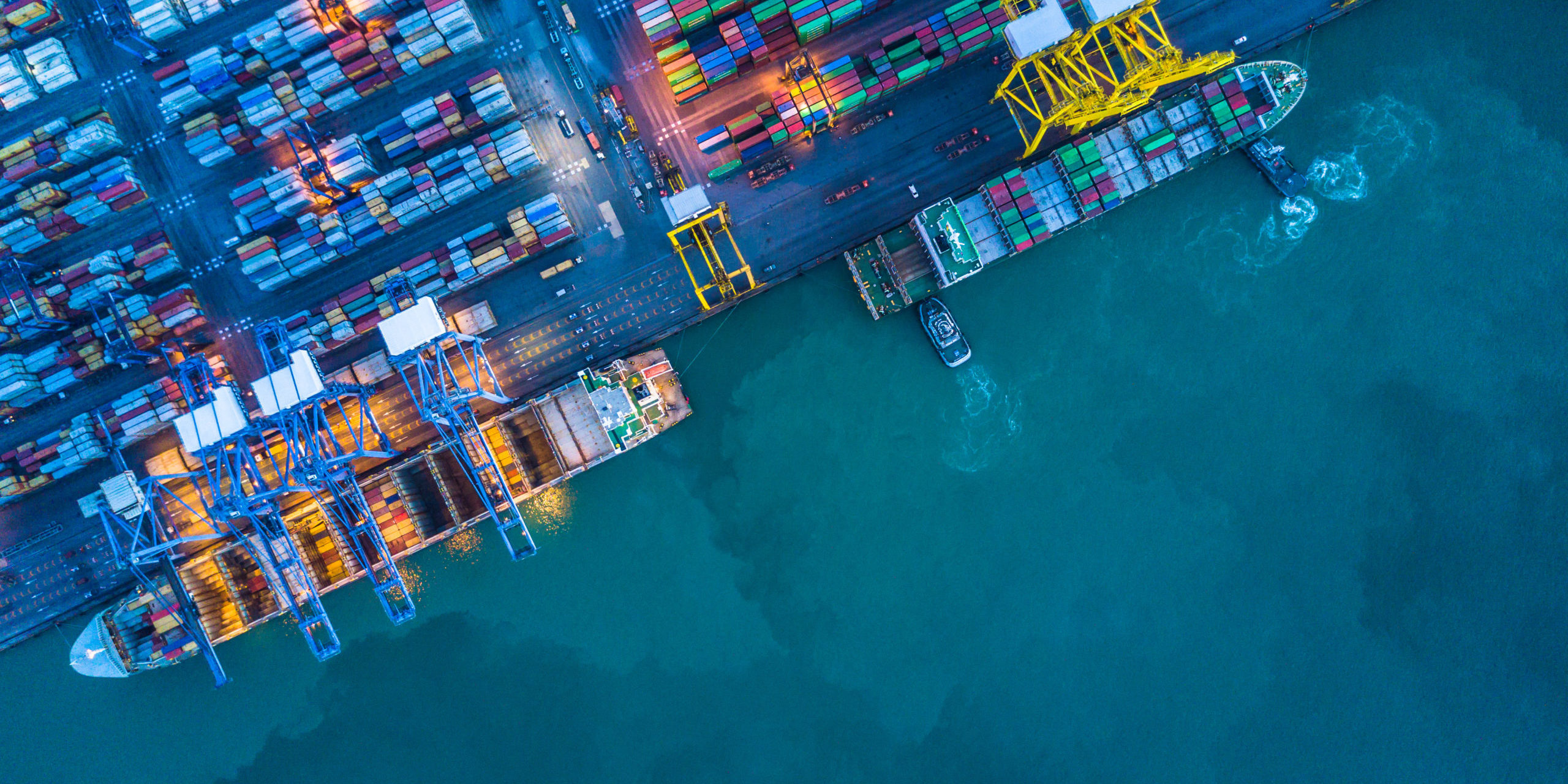 Aerial view of container cargo ship, Container Cargo ship in imp